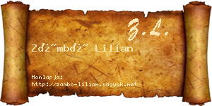 Zámbó Lilian névjegykártya